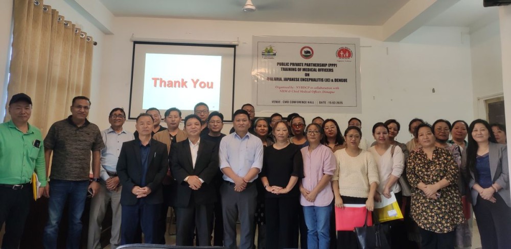 Public Private Partnership training of Medical Officers on Malaria, JE, and Dengue was held in Dimapur on March 15.